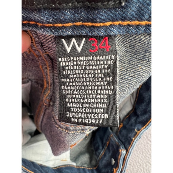 Brooklyns Own by Rocawear Jeans Mens 34x34 Athletic Fit Blue Distressed Denim - Picture 11 of 13